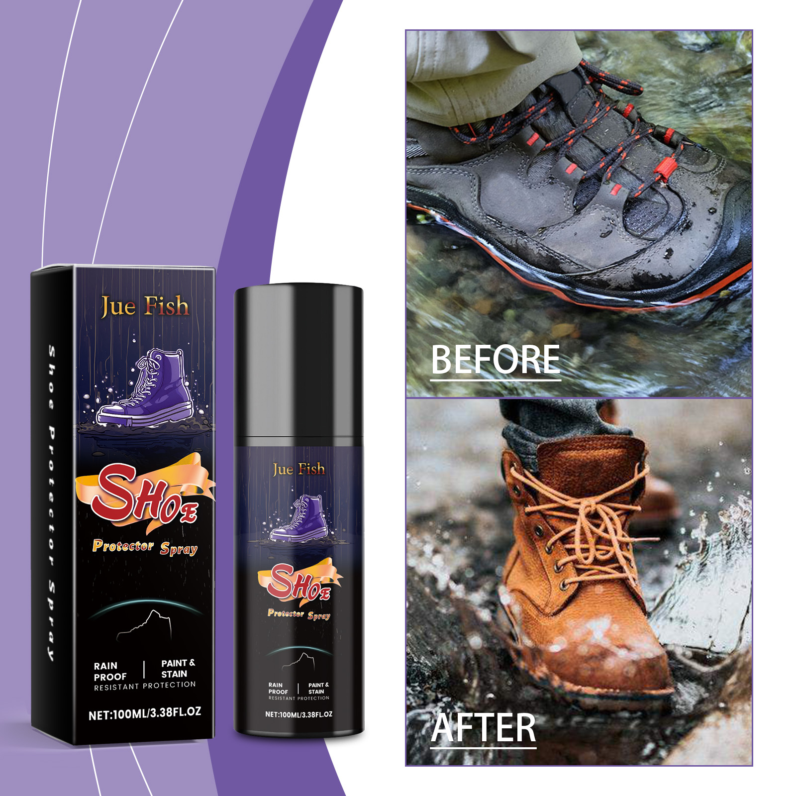 Waterproof Spray Shoe - 100ML Shoe Protector Spray Cleaning Dirts