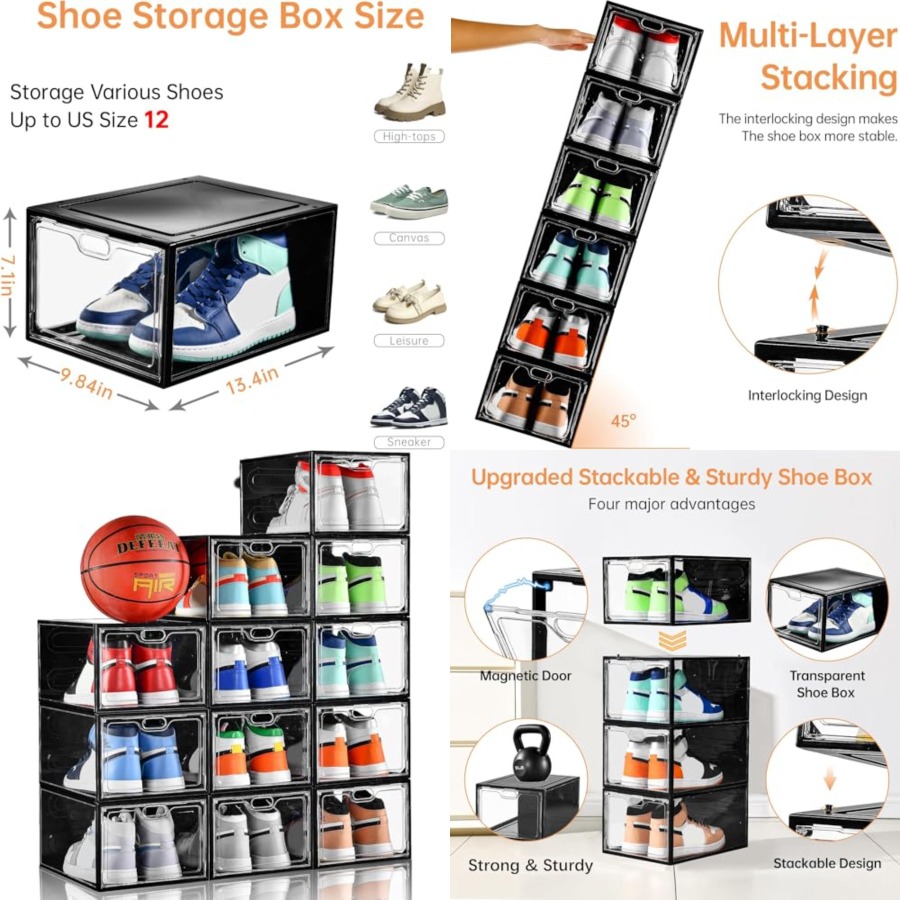Shoe Box Display - Pack Large Shoe Storage Box, Shoe