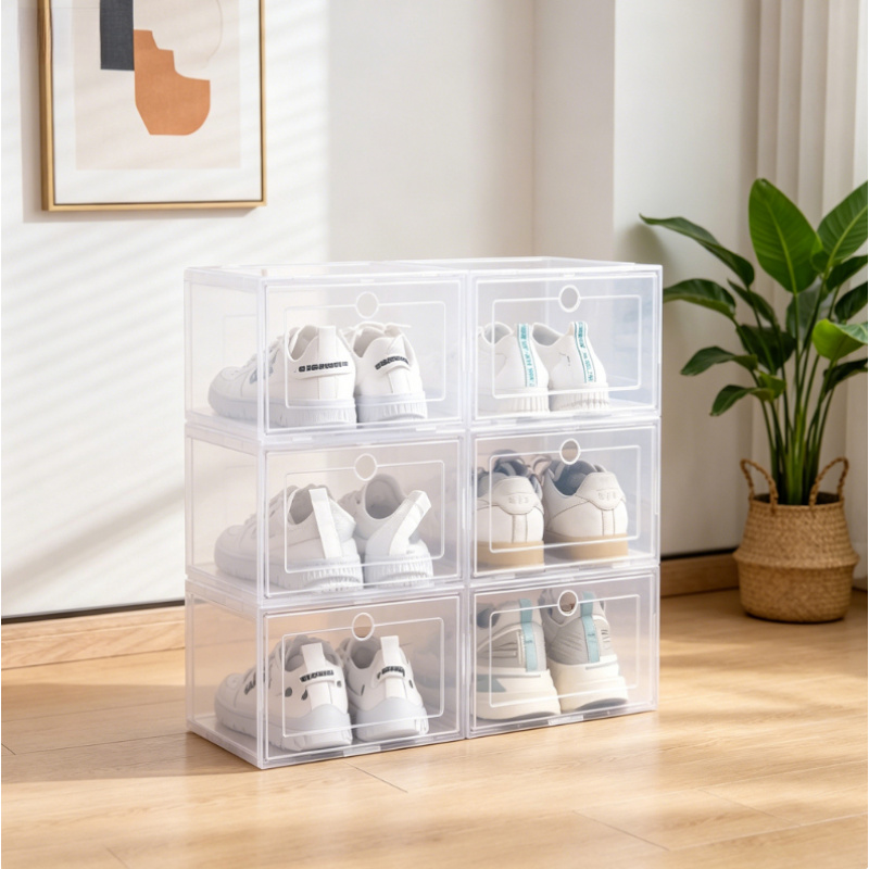 6pcs Transparent Stackable Sho – Shoe Box Display recenzja i cena